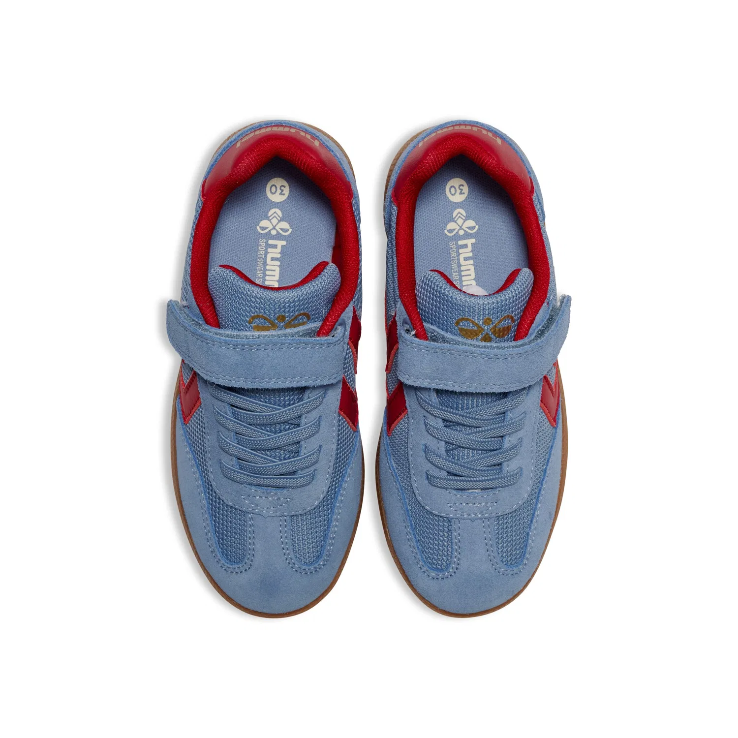 Детские кроссовки с эластичными шнурками hummel, Faded Denim/Crimson — фото 3