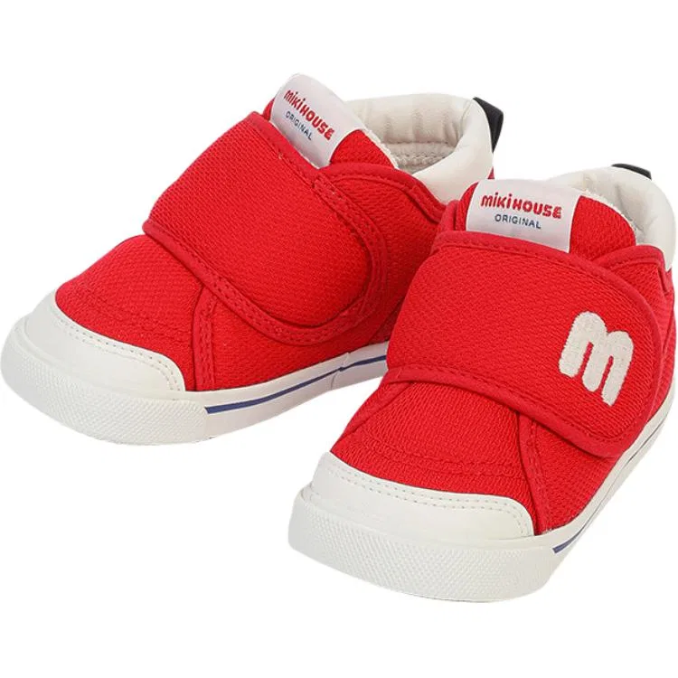 Детские ботинки для малышей на липучках из синтетической кожи, Toddler Shoes, MIKI HOUSE — фото 3