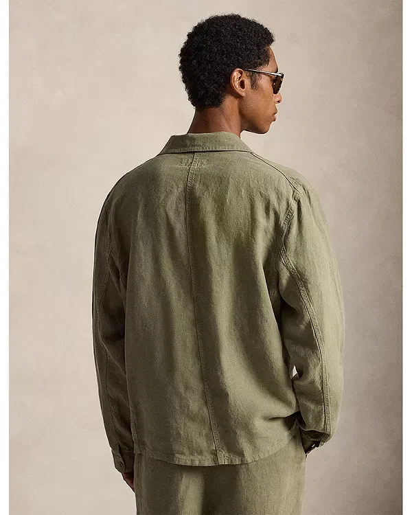 Мужская куртка льняная Polo Ralph Lauren, зеленый — фото 3