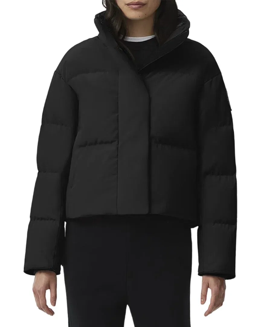 Женский укороченный пуховик с ремнями-рюкзаком Canada Goose Grandview, черный
