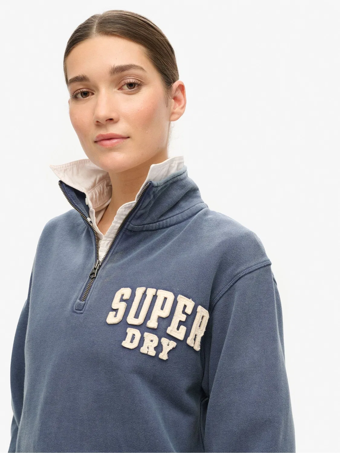 Свитшот Athletic Essentials Appliqué Half Zip Superdry, синий — фото 4