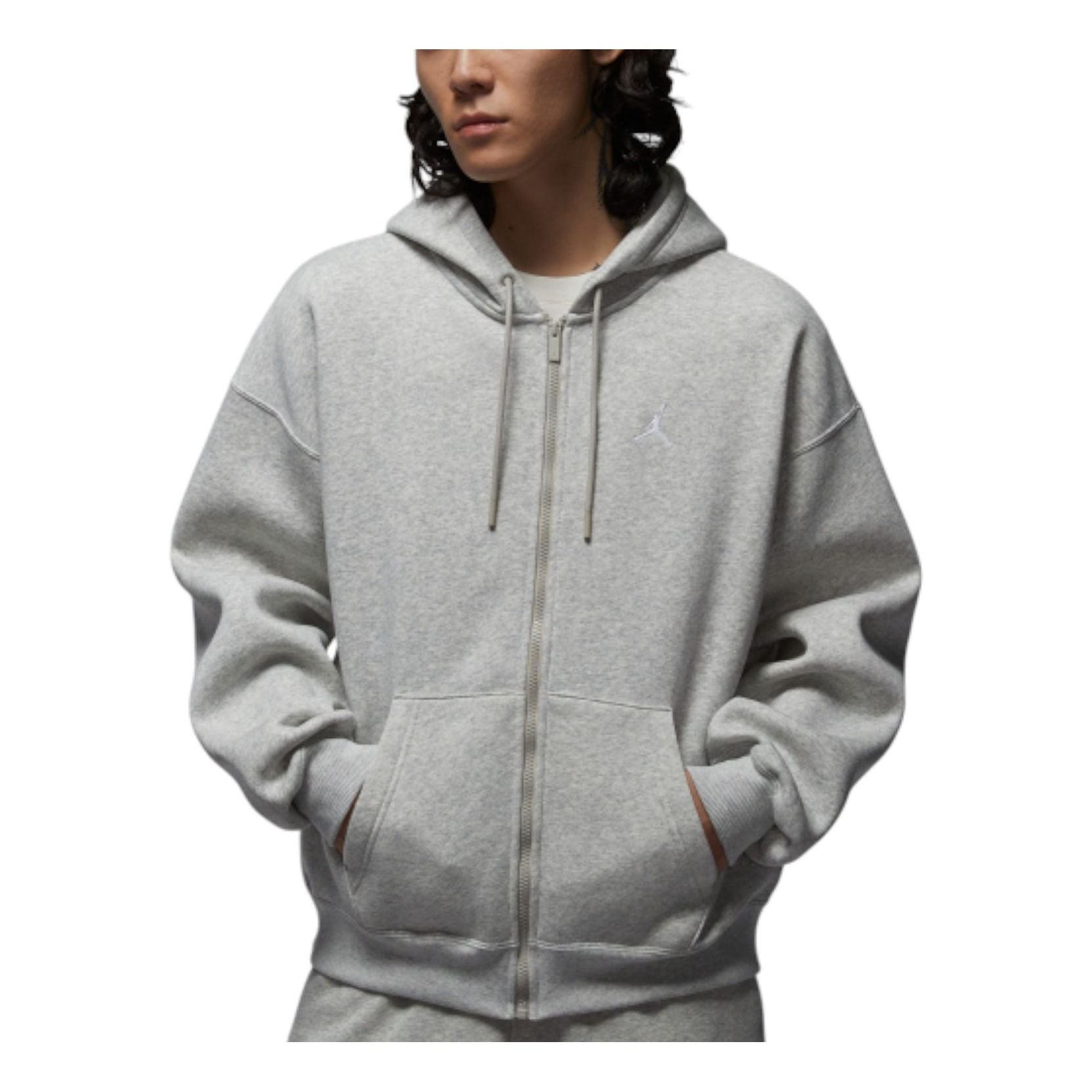 

Худи Air Jordan Brooklyn Fleece Oversized Full-Zip Hoodie 'Grey Heather'