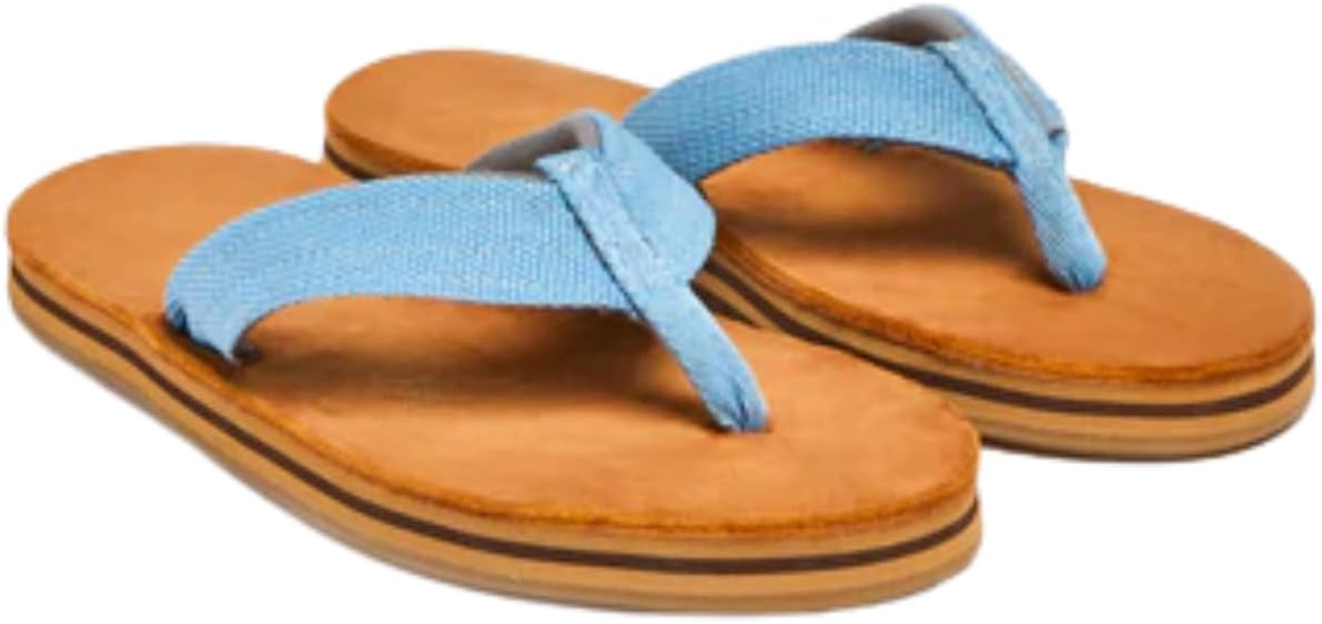 

Мужские шлепанцы из нубуковой кожи с нейлоновым ремешком - без необходимости разнашивания, с плотной поддержкой свода стопы и скошенным краем для снижения риска спотыкания Hari Mari, небесно-голубой