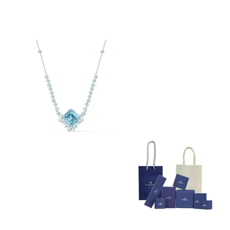 

Swarovski Sparkling Dance Rhodium plated Necklaces Women's Sea Blue