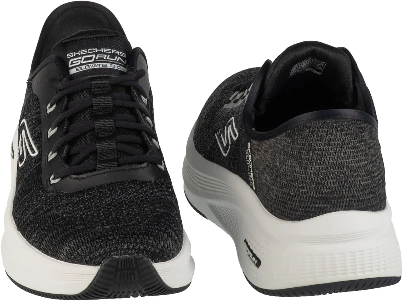 

Мужские слипоны Skechers Hands Free: Go Run Elevate 2.0 Steady Motion, черно-белый