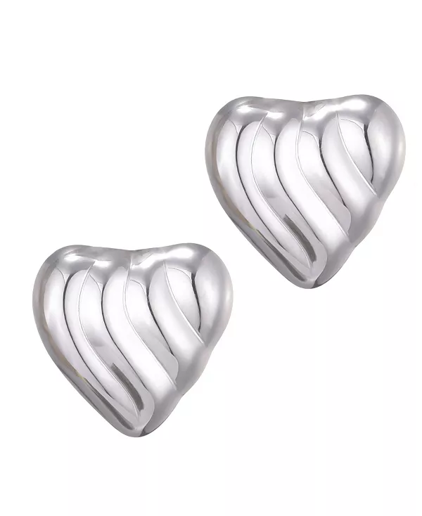 

Серьги-Гвоздики в форме сердца из нержавеющей стали Adornia, silver