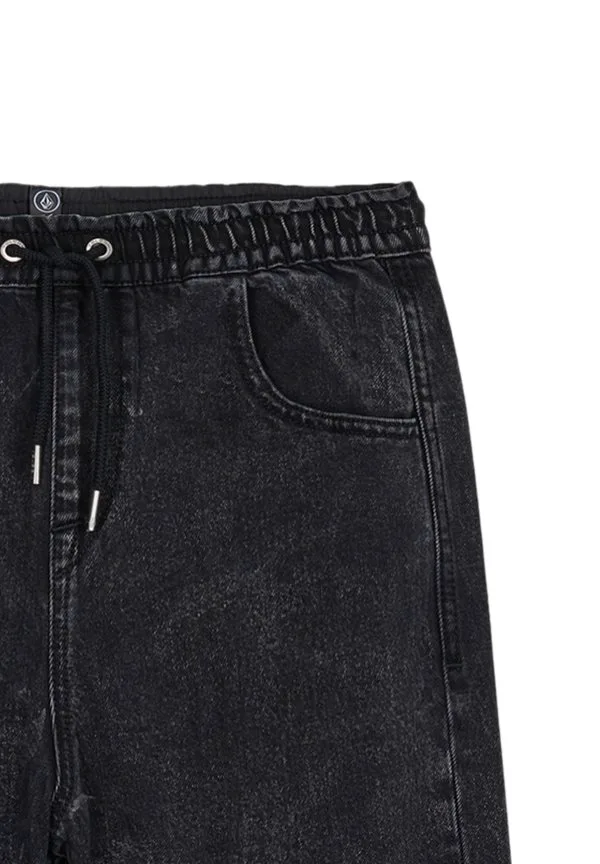 Джинсы прямого кроя с эластичным поясом и свободным кроем Volcom, Blackity Black — фото 3