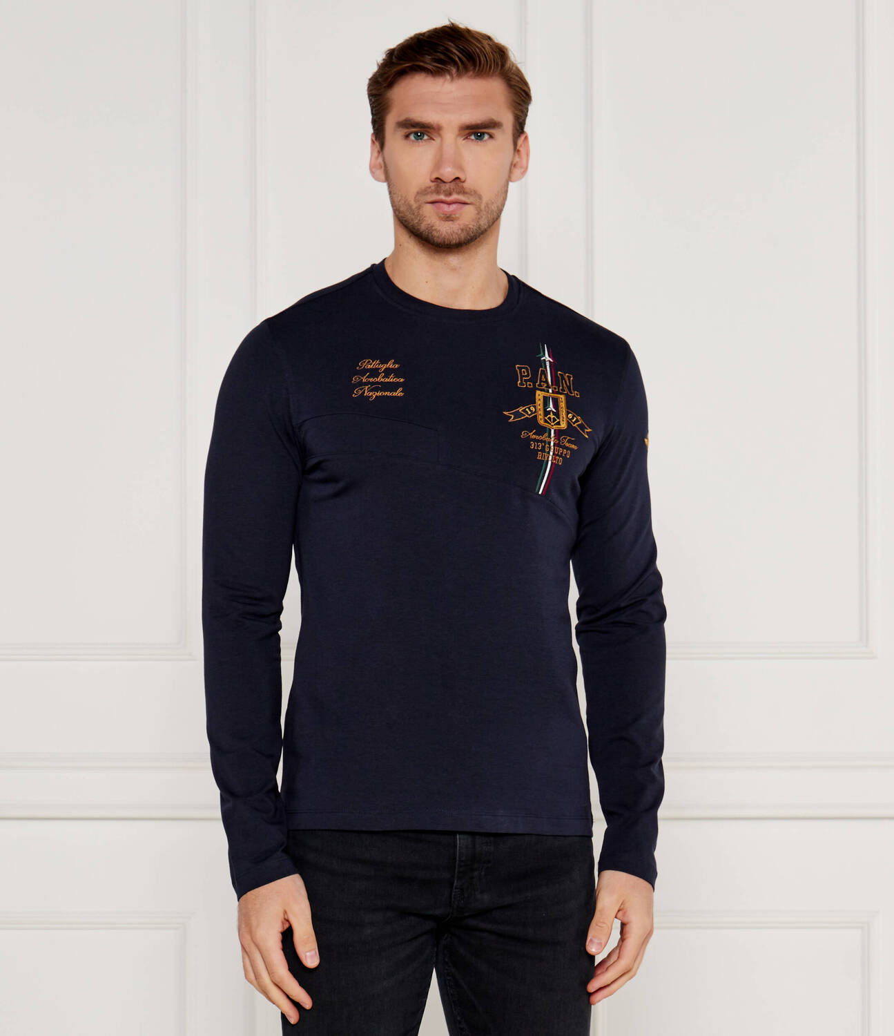 

Лонгслив Aeronautica Militare Regular Fit, темно-синий