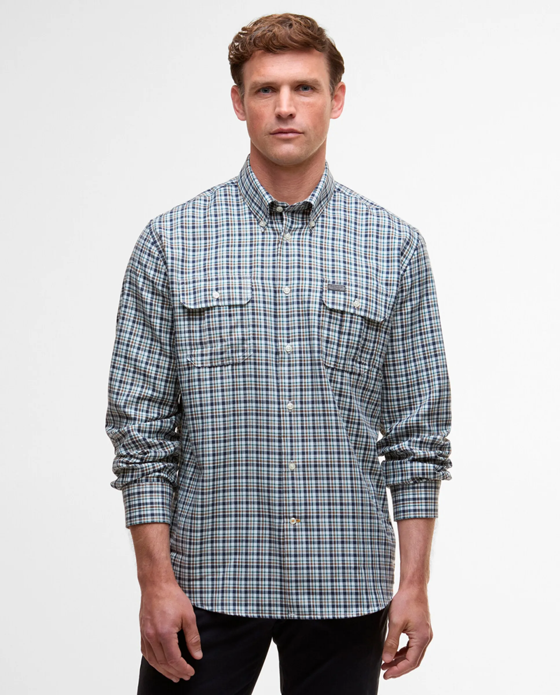 

Мужская клетчатая рубашка Barbour, синий