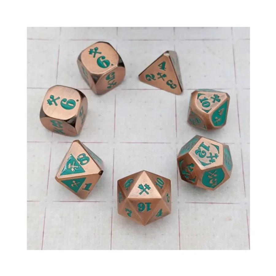 

Дробящий урон — металл, медь с бирюзовым цветом (7), Damage Dice