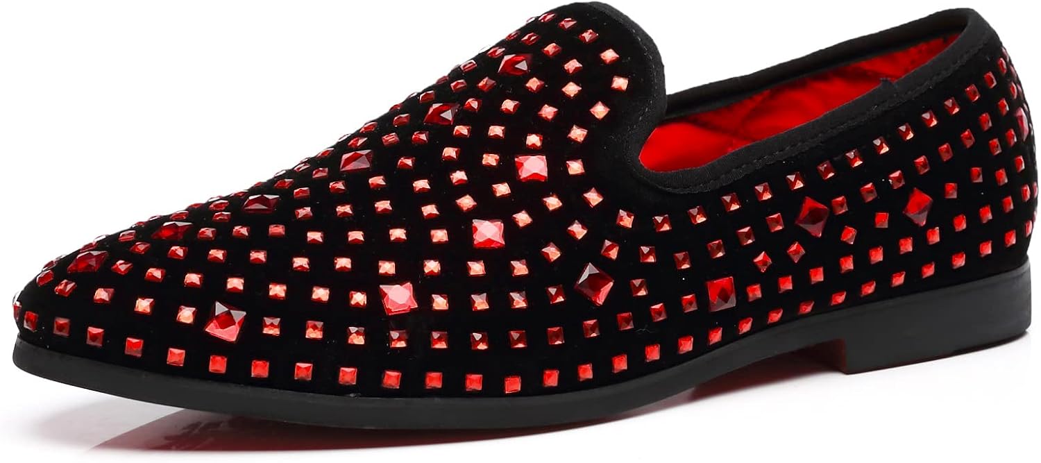 

Мужские блестящие лоферы Haza Pairs, кожаные слипоны для свадьбы и вечеринки, стиль Penny Smoking, блестящие туфли, красный