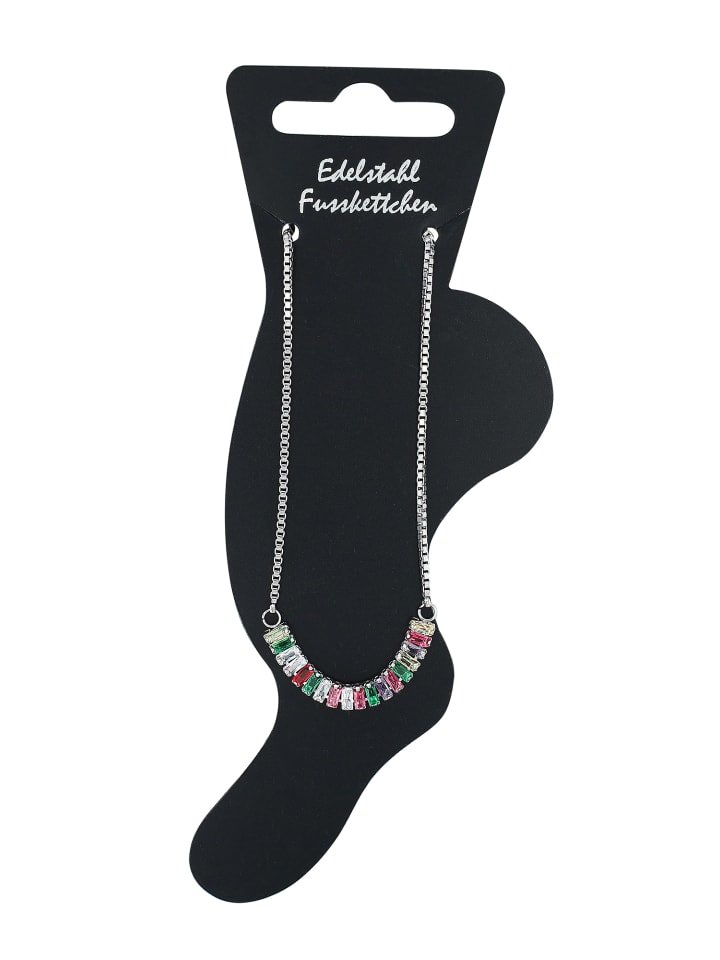 

Adeliás Женский браслет из нержавеющей стали с кубическим цирконием, 21+5 см, в разноцветном исполнении