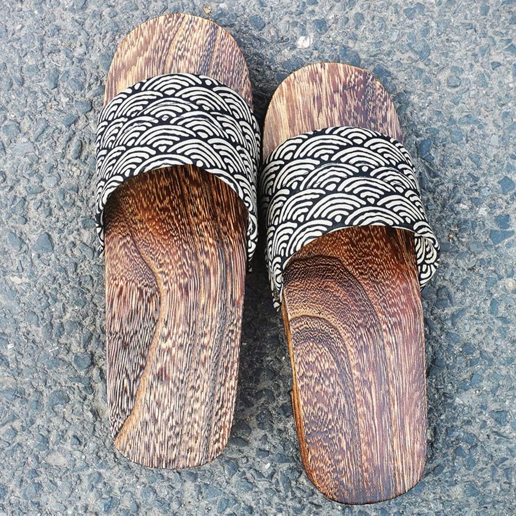 

Мужские тапочки YXCKG, шлепанцы, сандалии, традиционные японские сандалии гета, деревянные сабо, пляжные тапочки-шлепанцы с деревянной подошвой (цвет: B, размер: S), Small C