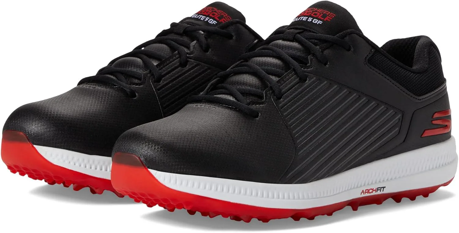 Мужские водонепроницаемые гольф-туфли Skechers Elite 5 Arch Fit, черный/красный — фото 2