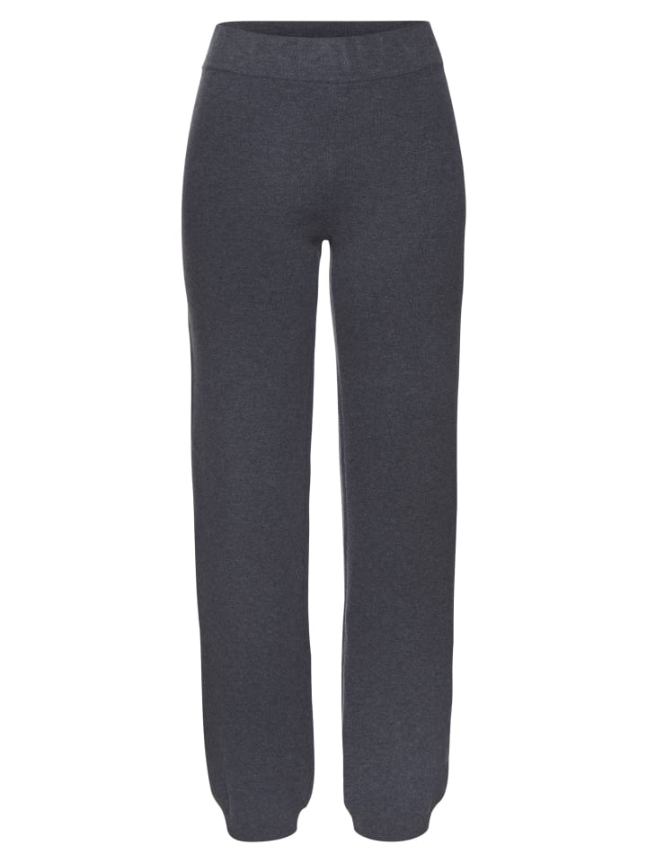 

ELBSAND Вязаные брюки синего меланжевого цвета