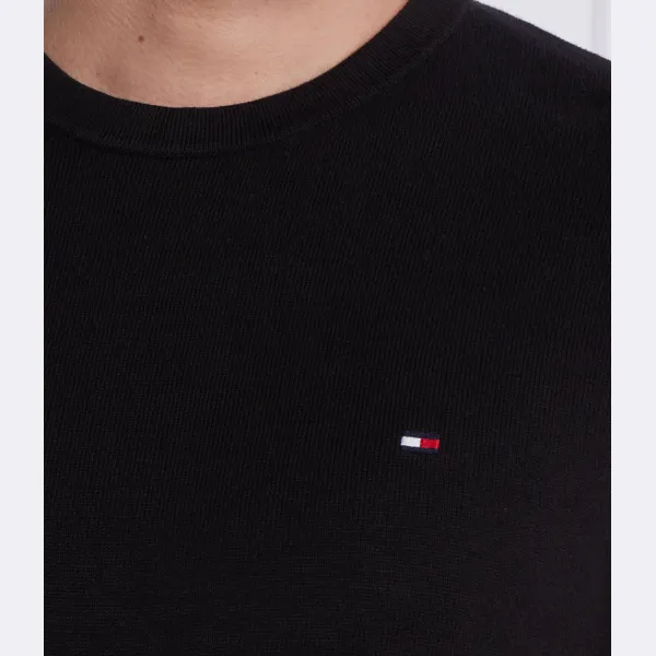 Классический свитер с круглым вырезом обычного кроя Tommy Hilfiger, черный — фото 4