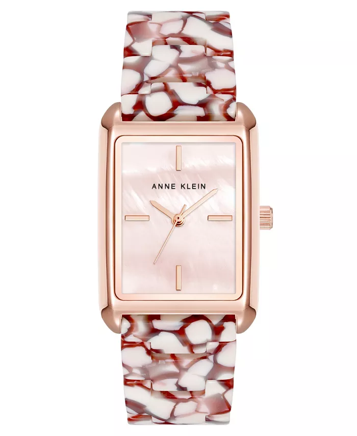 

Женские кварцевые часы-браслет из ацетата в красно-розовой гамме, 26 мм Anne Klein