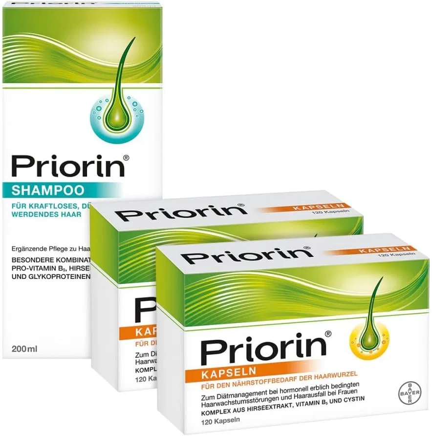 Капсулы Priorin 120 шт. и шампунь 200 мл Priorin