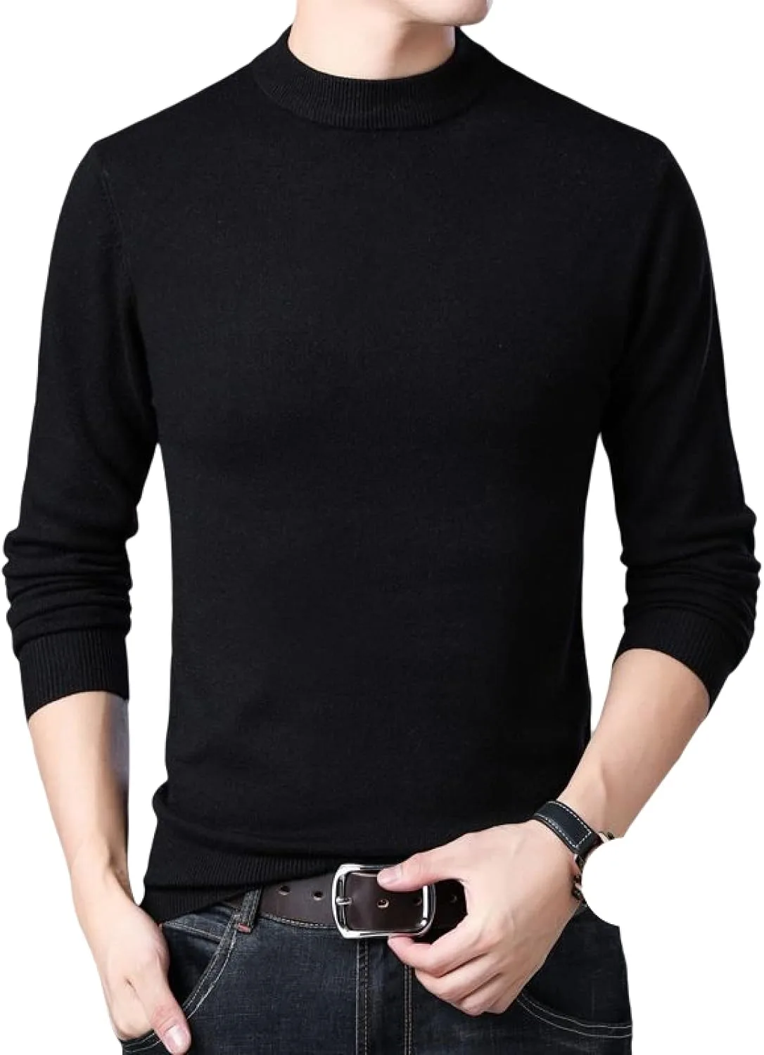 

Мужской свитер CBROOT — осенне-зимний slim-свитер с длинными рукавами