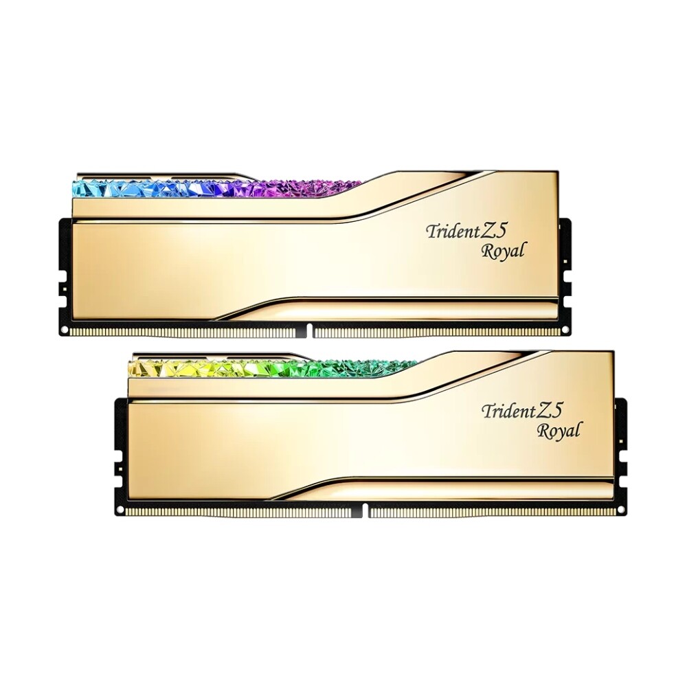 

Оперативная память G.Skill Trident Z5 Royal, 32 Гб (2х16Гб), DDR5, 6000 МГц, CL28, F5-6000J2836G16GX2-TR5G, золотой