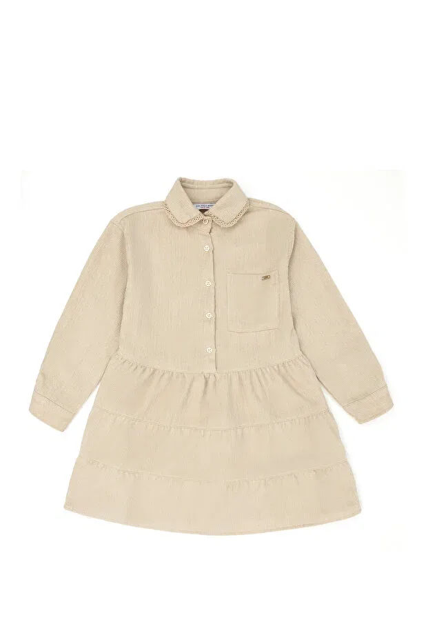Детское платье-рубашка с длинным рукавом U.S. Polo Assn., Sand — фото 2