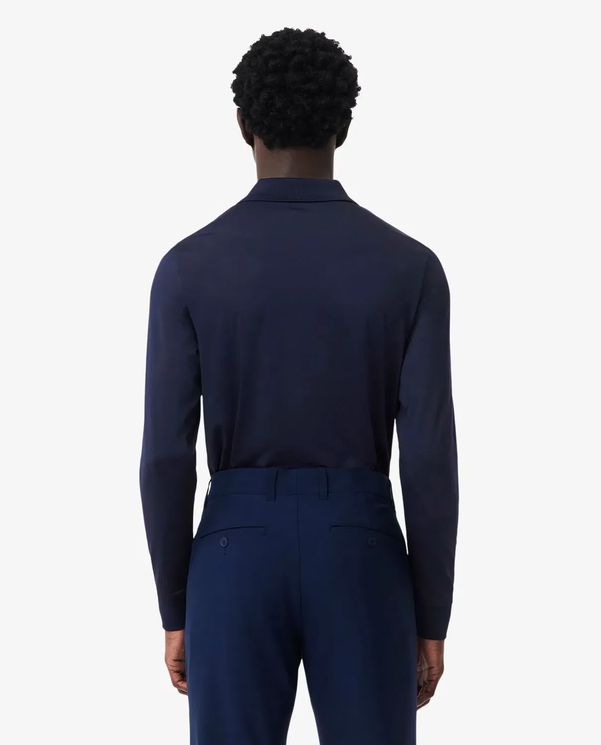 Мужское поло Lacoste с длинным рукавом для гольфа, технология Ultra Dry, Azul Marino — фото 2
