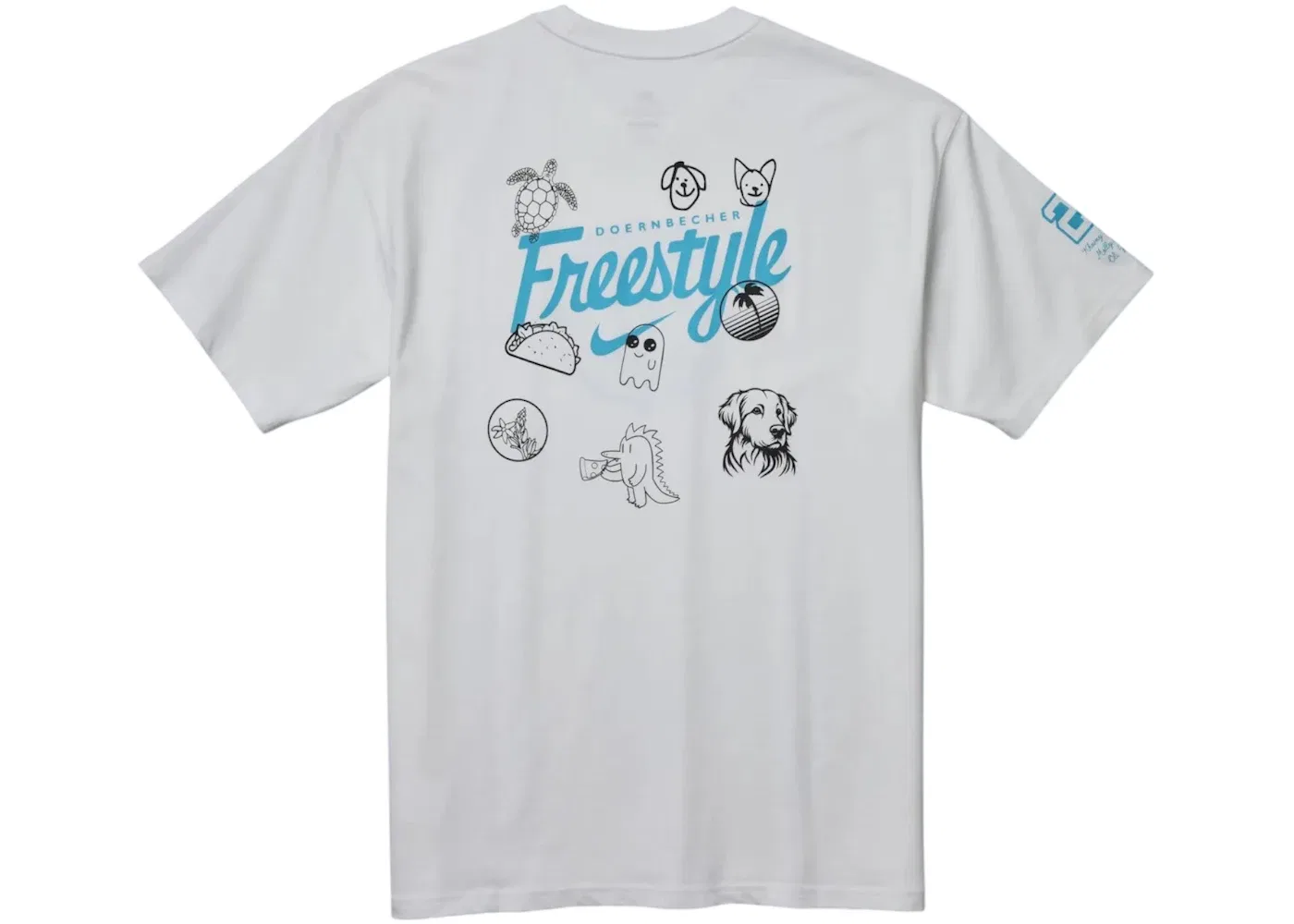 Детская футболка с принтом Nike Max90 x Doernbecher Freestyle Big Kids T-shirt, White — фото 2