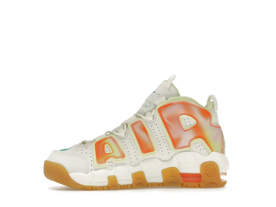 Детские кроссовки Lifestyle Nike Air More Uptempo Nike, Sail Luminous Green Gum Light Brown Stadium Green — фото 3