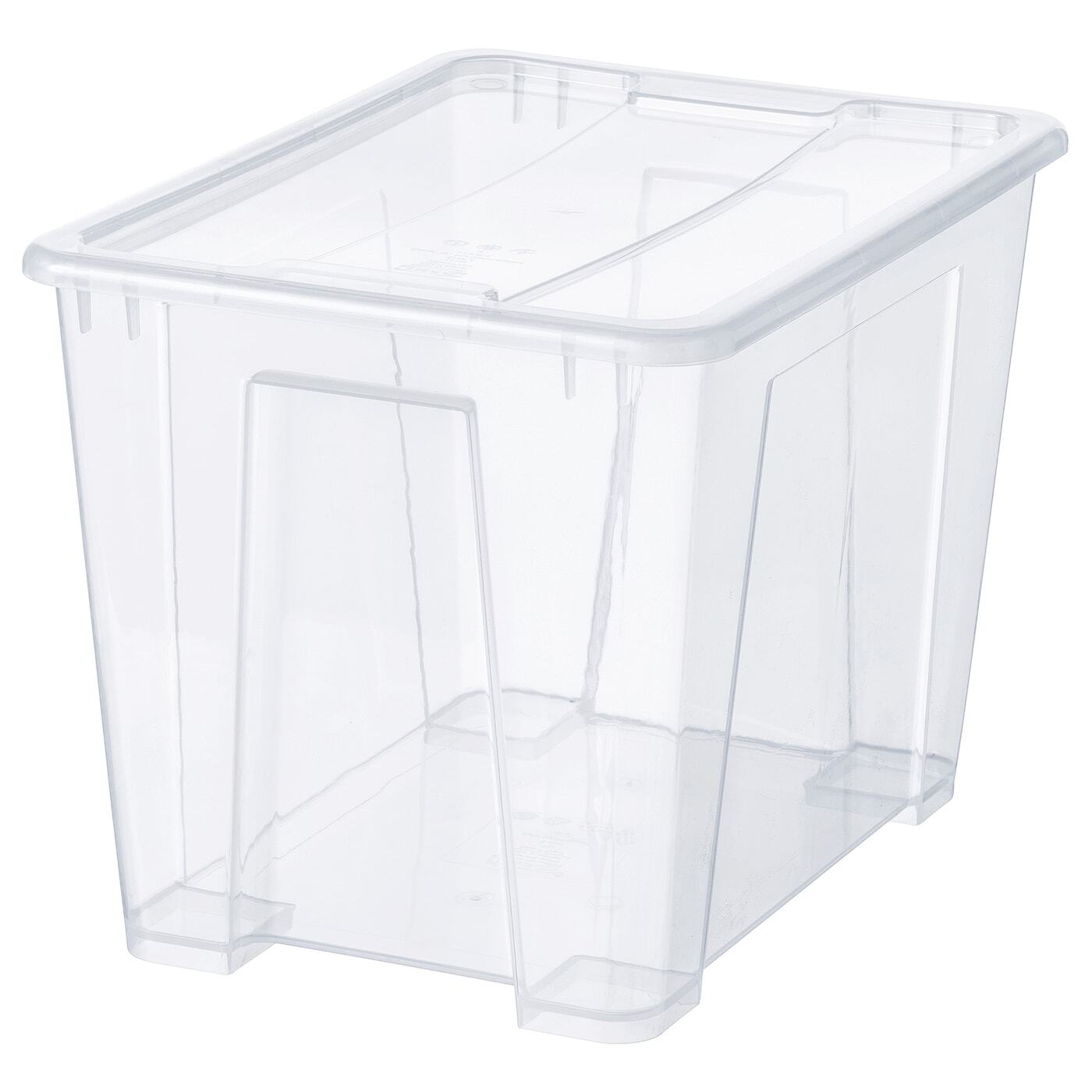 SAMLA САМЛА Контейнер с крышкой, прозрачный, 39x28x28 см/22 л IKEA