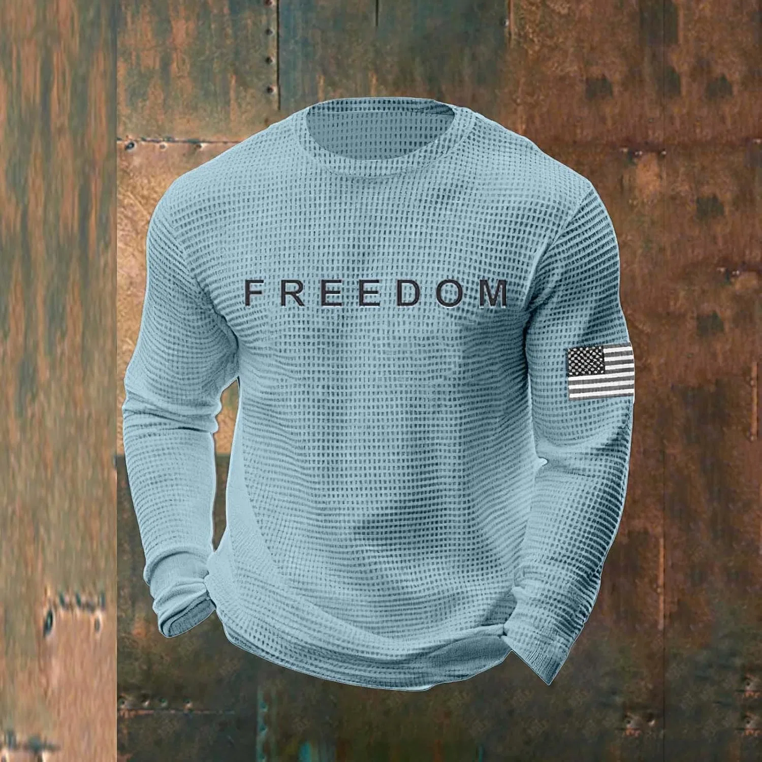 Мужская футболка с графическим принтом Charlie Kirk Freedom, Light Blue — фото 2