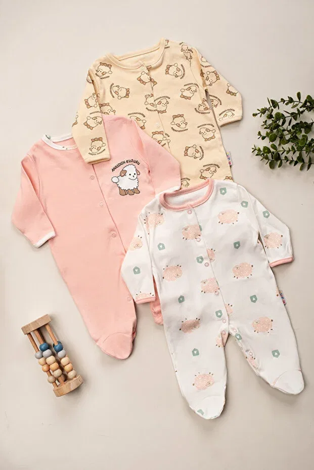 Детский комплект комбинезонов для девочек с принтом Sportswear Enia Baby, Beige