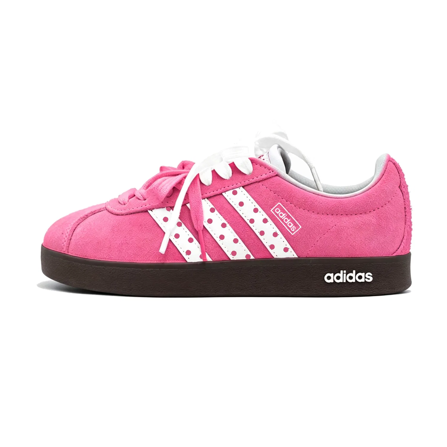Детские кроссовки с принтом в горошек VL Court 2.0 German Army Adidas, Pink Polka Dot
