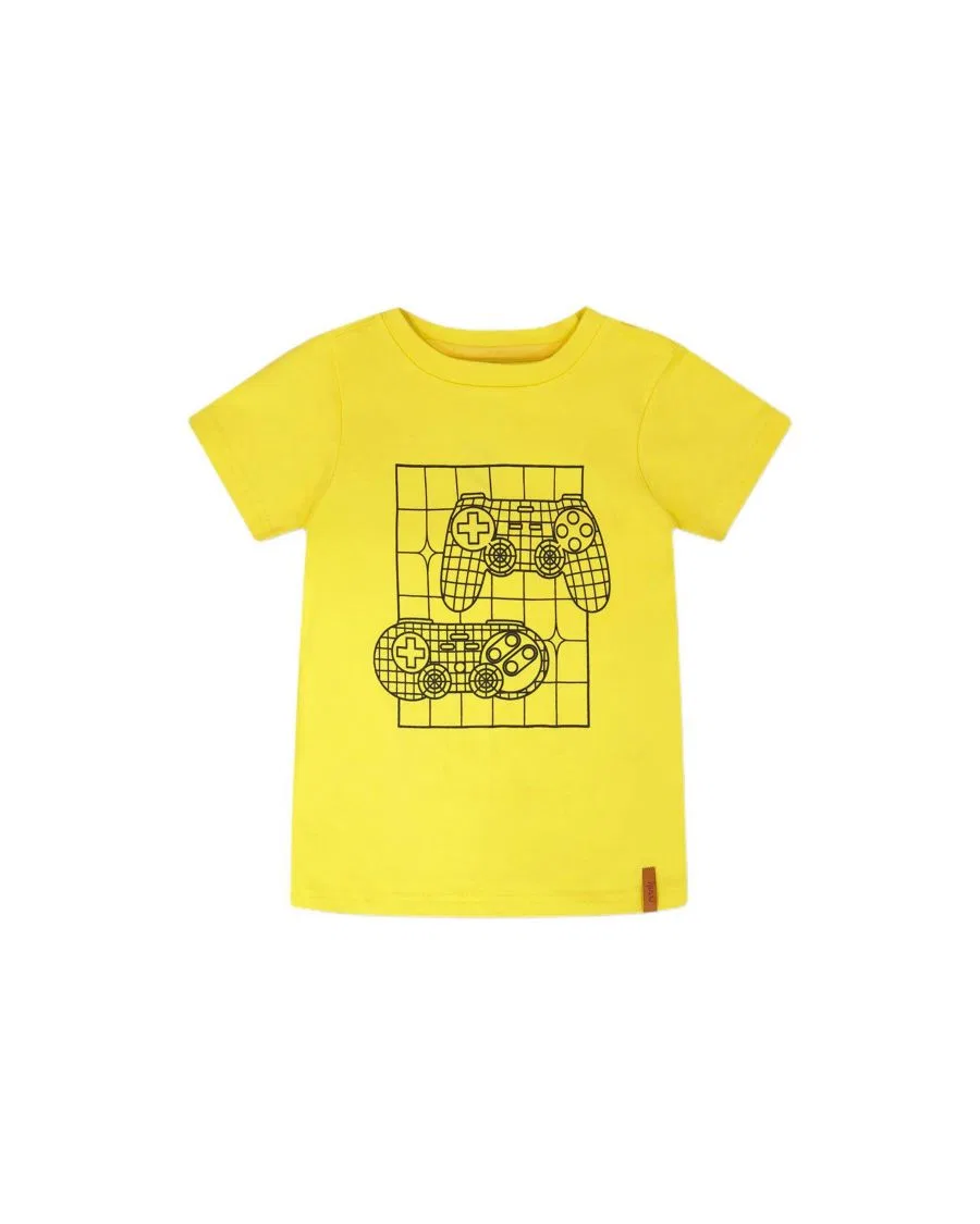 Детская футболка с принтом Gamer Print Deux par Deux, Yellow