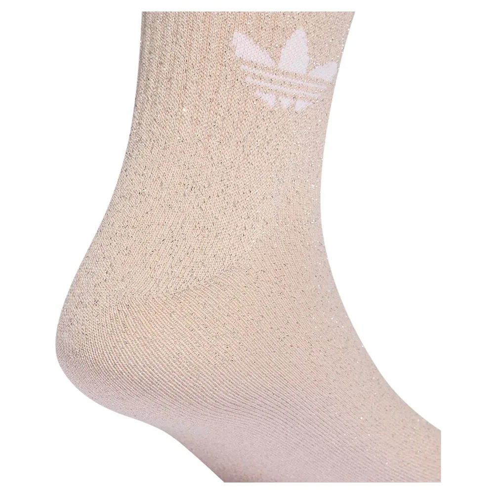 Женские носки с блестками Adidas Originals 3 Stripes Glitter, Pink — фото 4