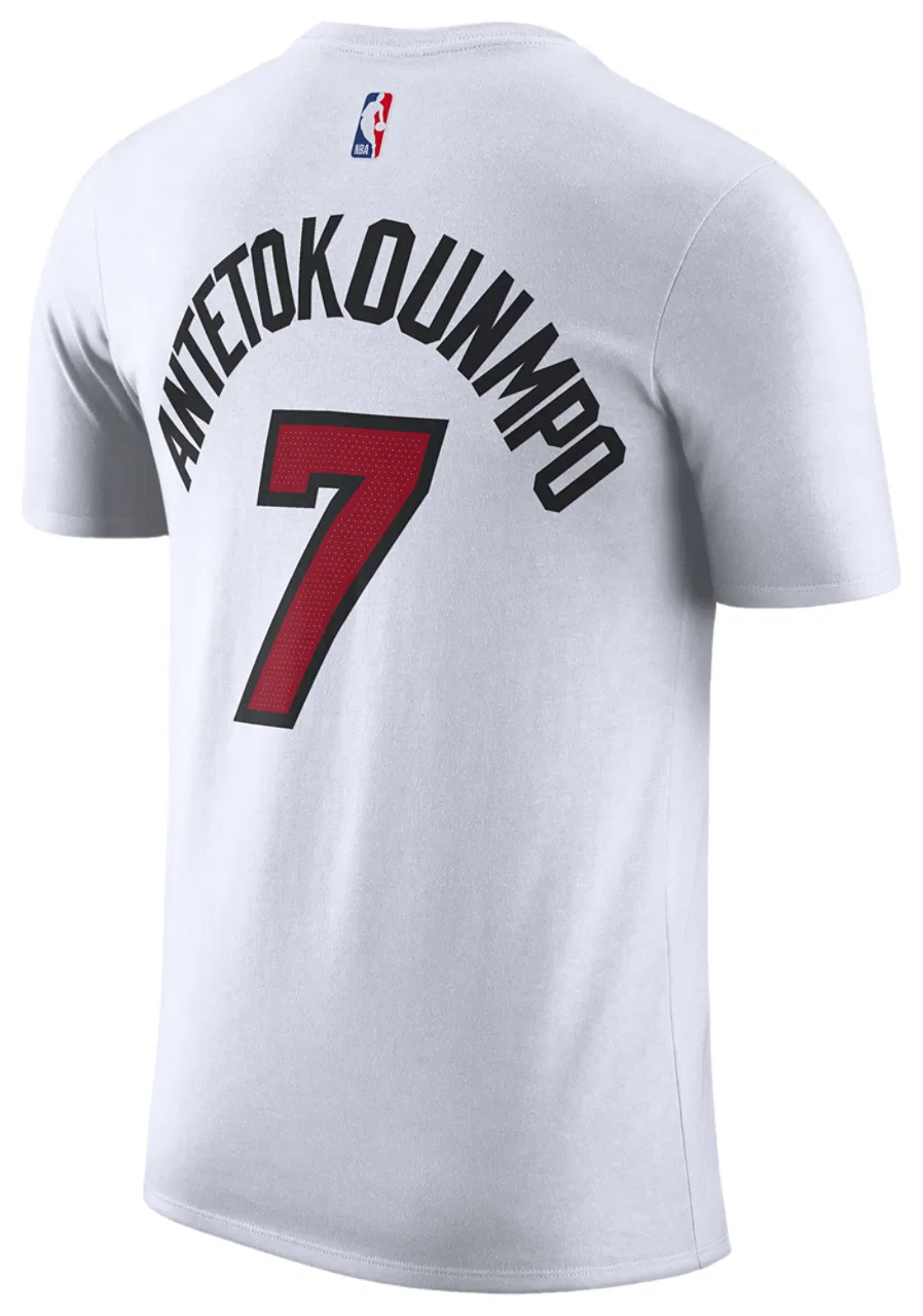 Мужская футболка с принтом Nike NBA Giannis Antetokounmpo Miami Heat, White — фото 2