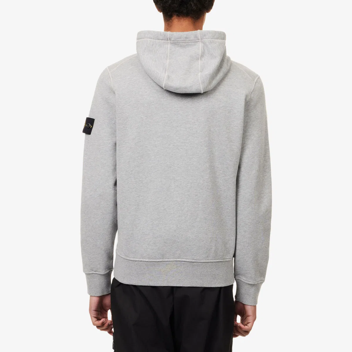 Хлопковая толстовка с капюшоном и застежкой-молнией от brand-badge Stone Island, серый — фото 4