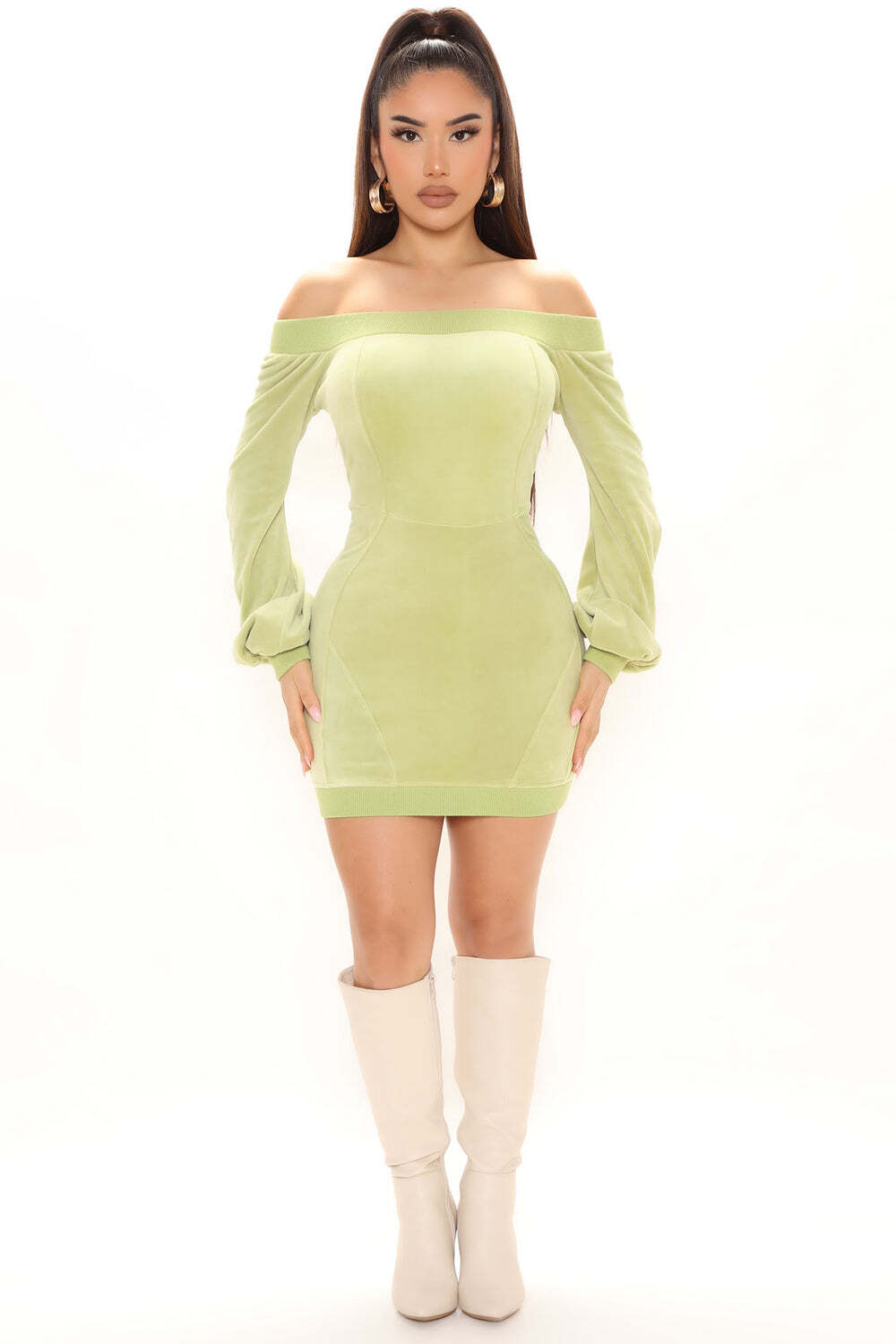 

Мини платье Fashion Nova JD50004A, лаймовый