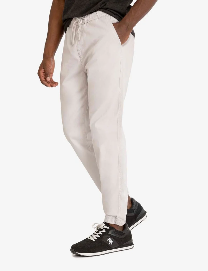 Брюки U.S. Polo Assn. Stretch Twill Jogger, кремовый — фото 3