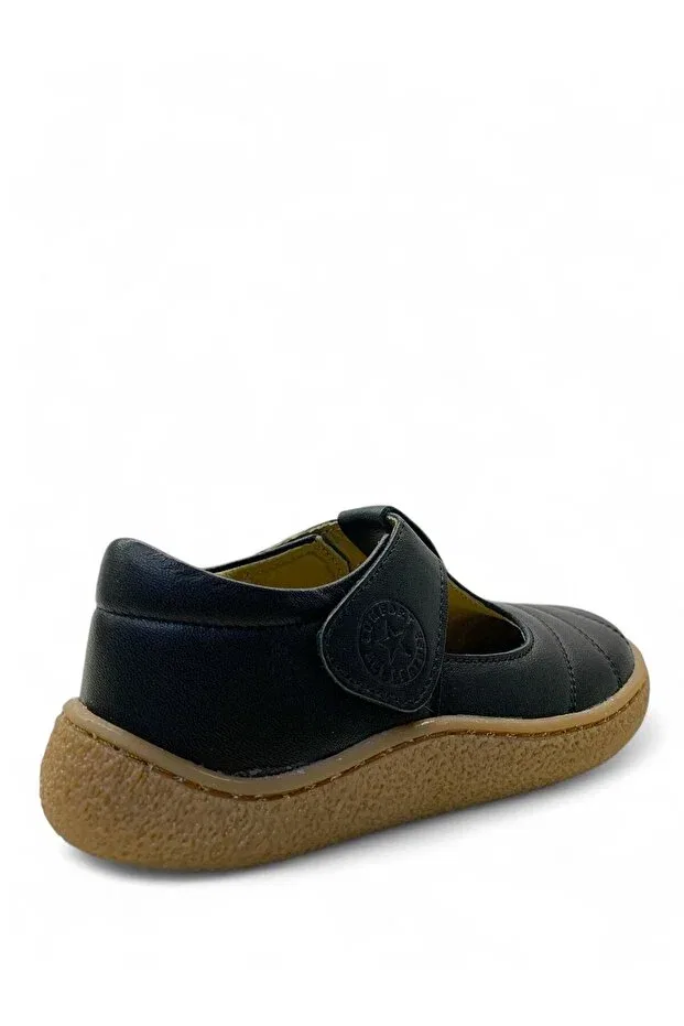 Детские балетки для девочек кожаные 512 orthopedic Tuğba Ortopedi, Black — фото 4