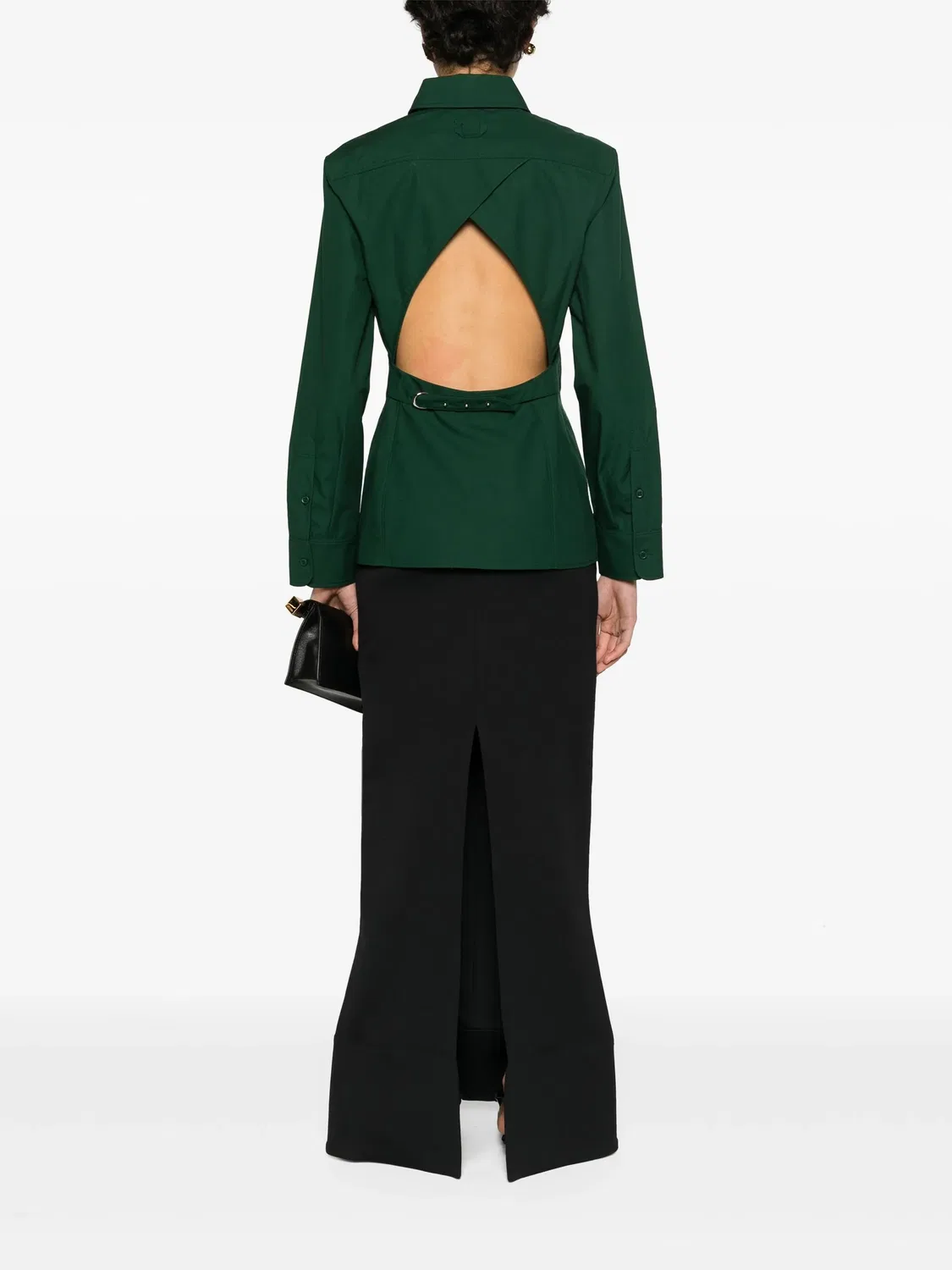 Рубашка из костюмной ткани Jacquemus, изумрудно-зеленый — фото 3
