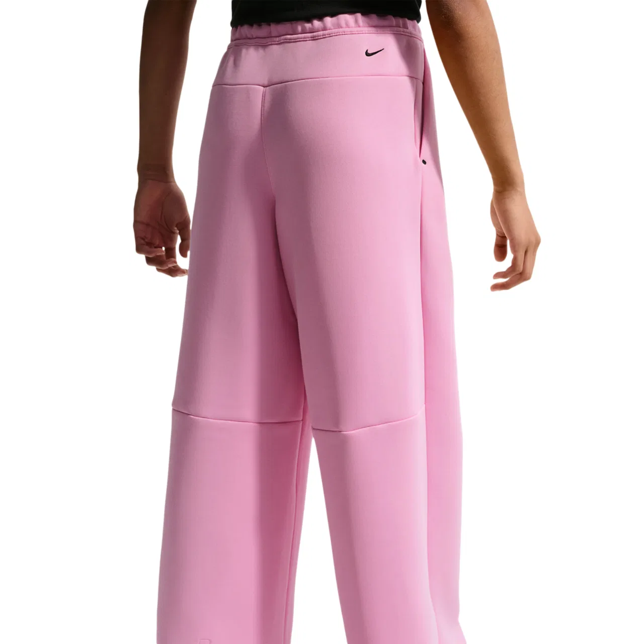 Детские брюки для девочек с широкой штаниной Nike Tech Fleece, Black/Pink Rise — фото 2