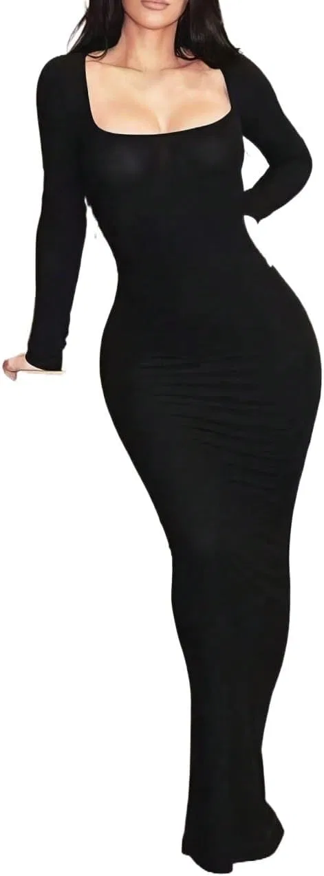 Женское облегающее платье с драпировкой Bodycon, Black