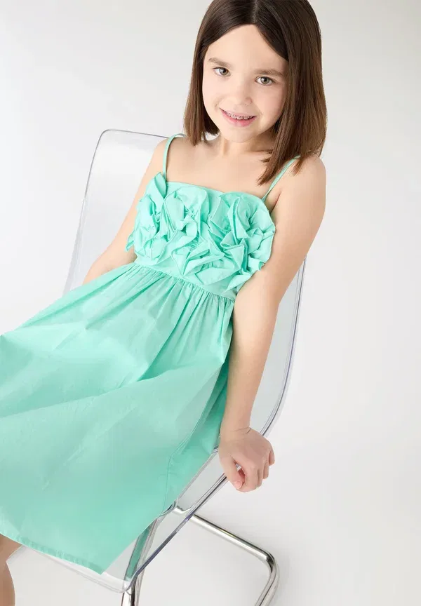 Платье хлопковое day dress Terranova, Verde acqua chiaro, светло-бирюзовый — фото 4