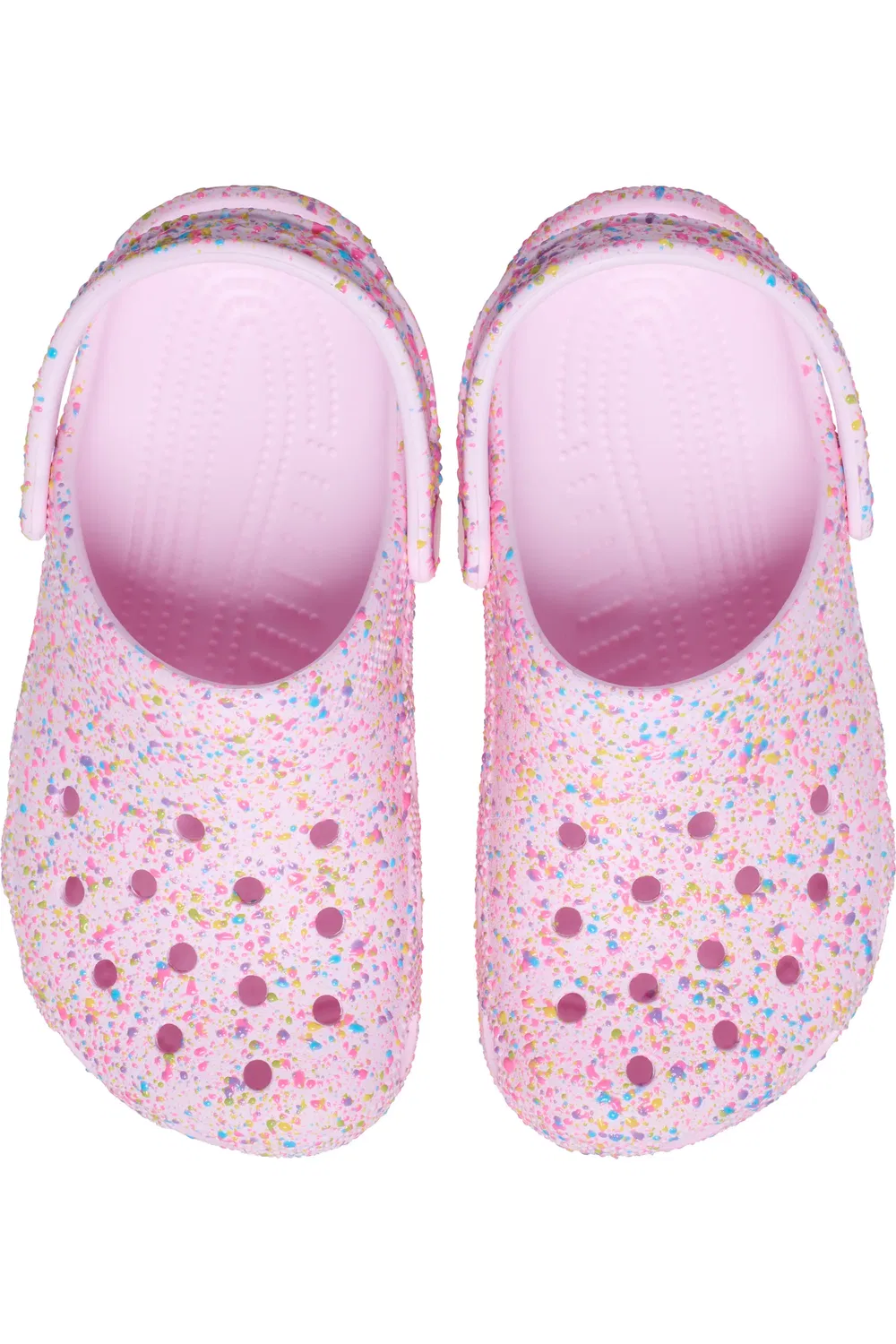 Детские клоги с принтом краски Classic Paint Splatter CROCS, Pink Milk — фото 3