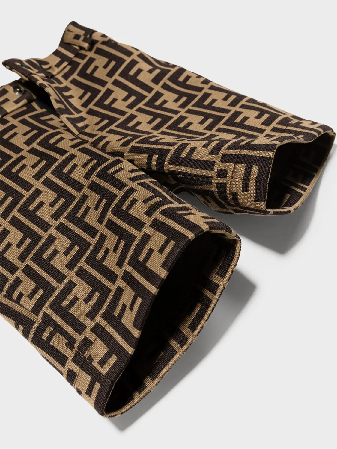 Шорты с логотипом FF FENDI, коричневый — фото 4