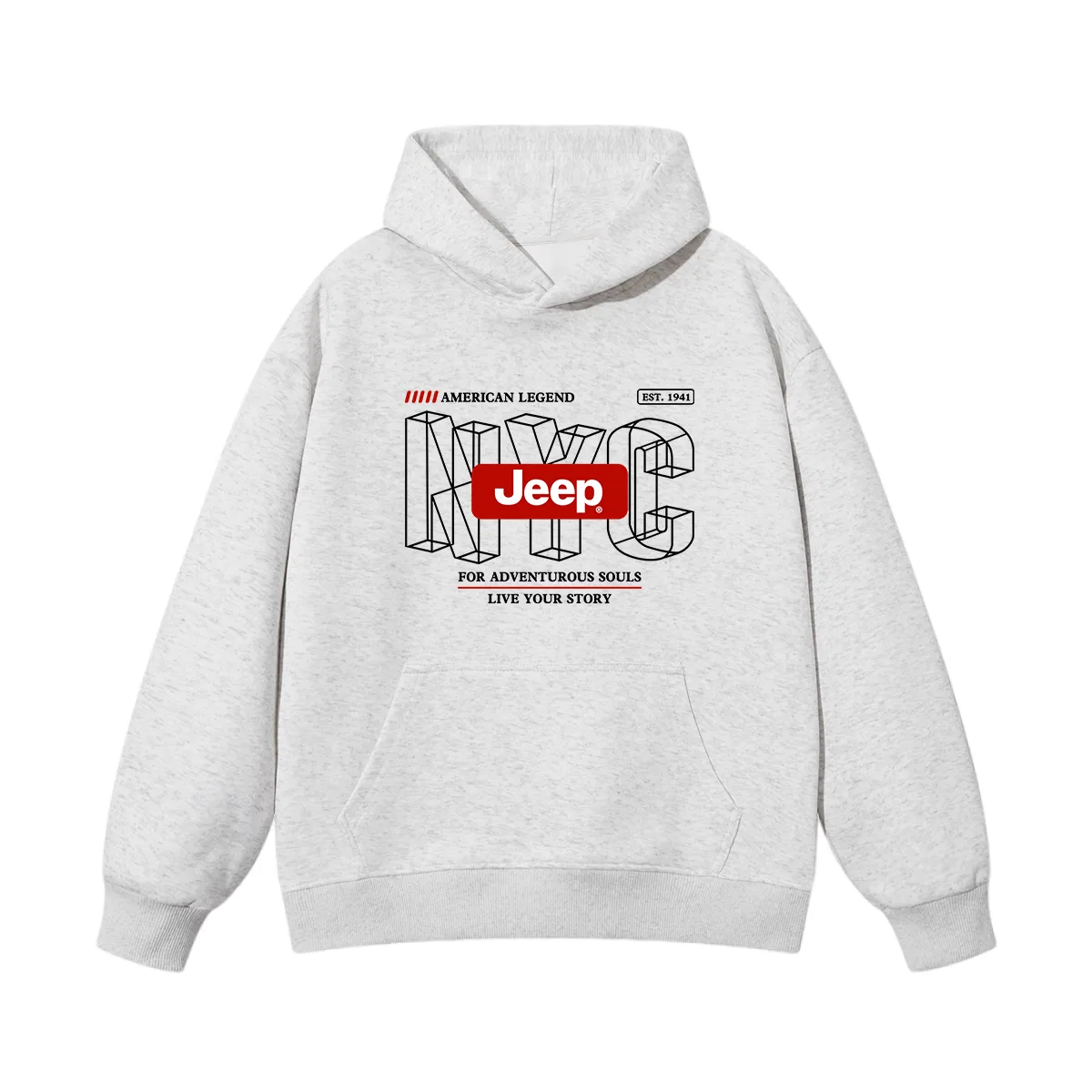 Детский свитшот с капюшоном, хлопковый, Jeep, Heather Grey