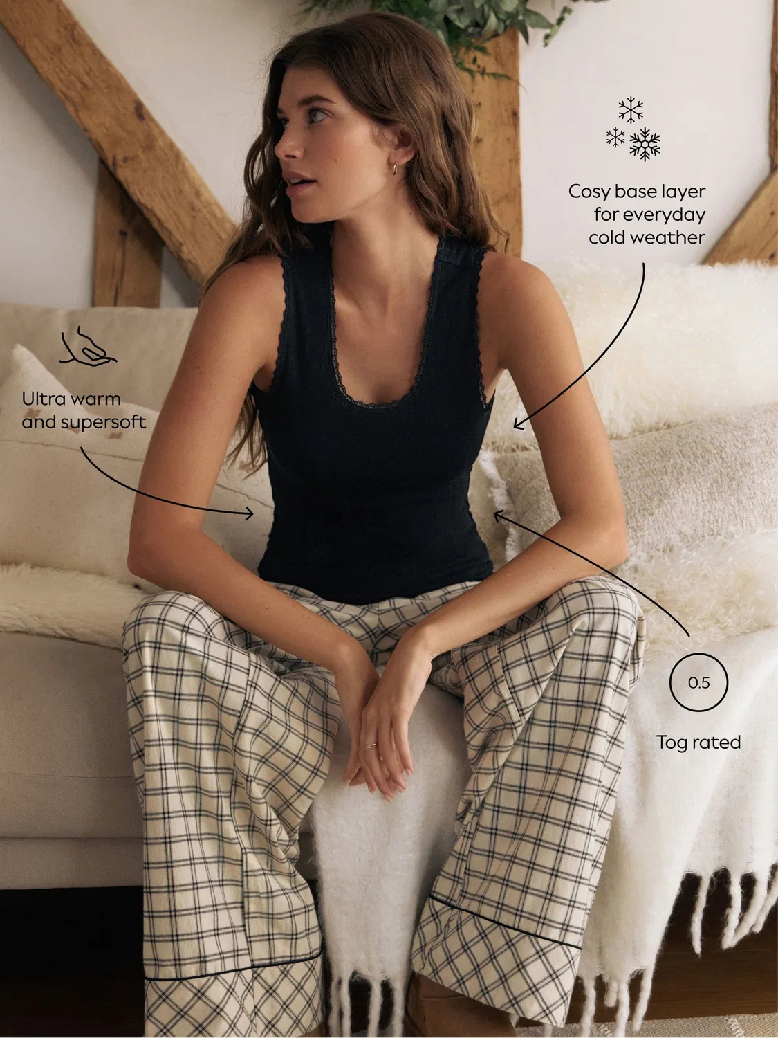 Термобелье Thermal Maximum Warmth Cosy Pointelle Next, черный — фото 3
