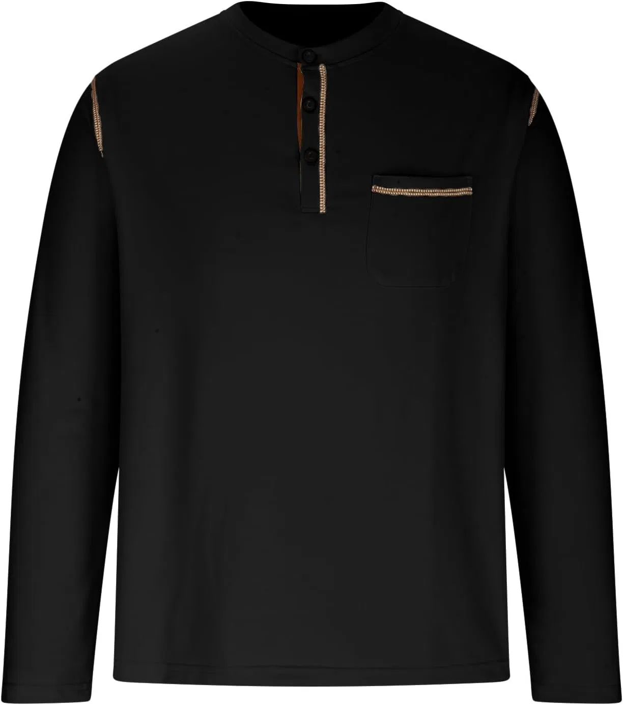 Мужская футболка поло с длинным рукавом, Black — фото 3