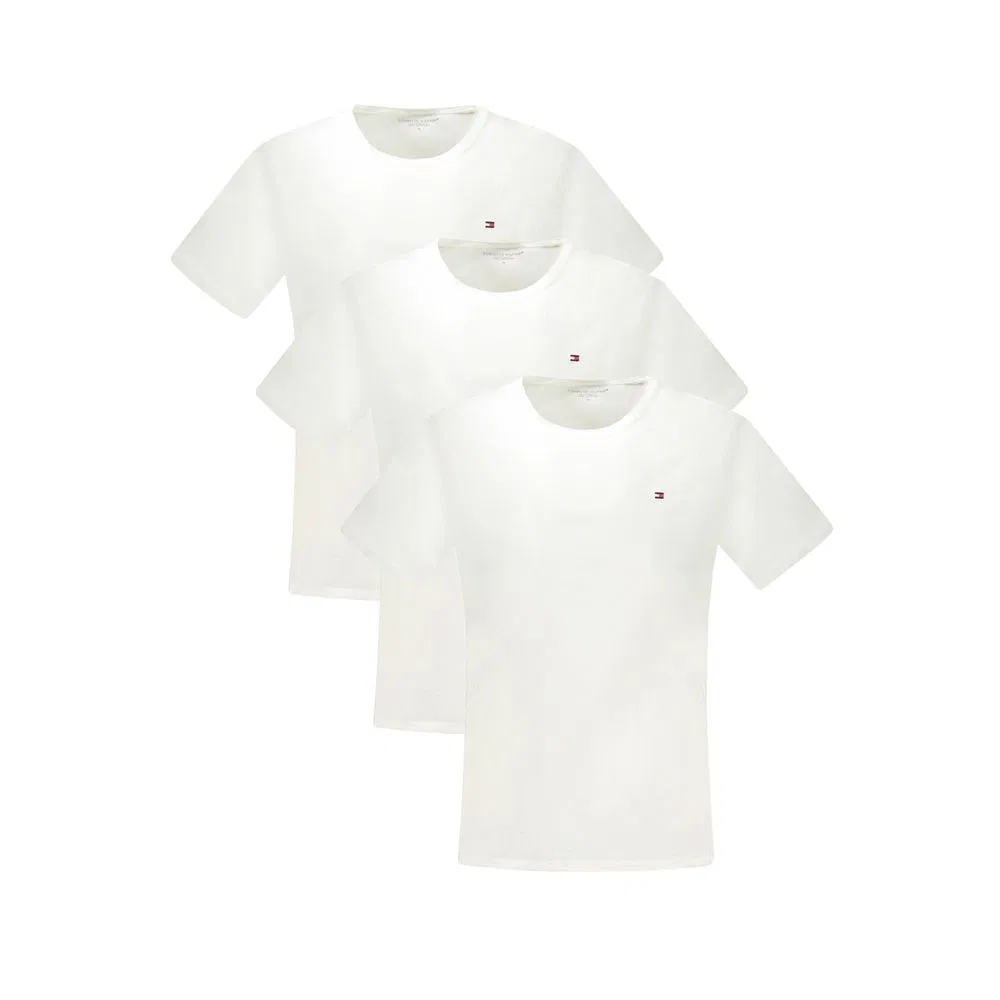 Мужская футболка с коротким рукавом комплект из 3 штук Bianco Cotton Tommy Hilfiger, White