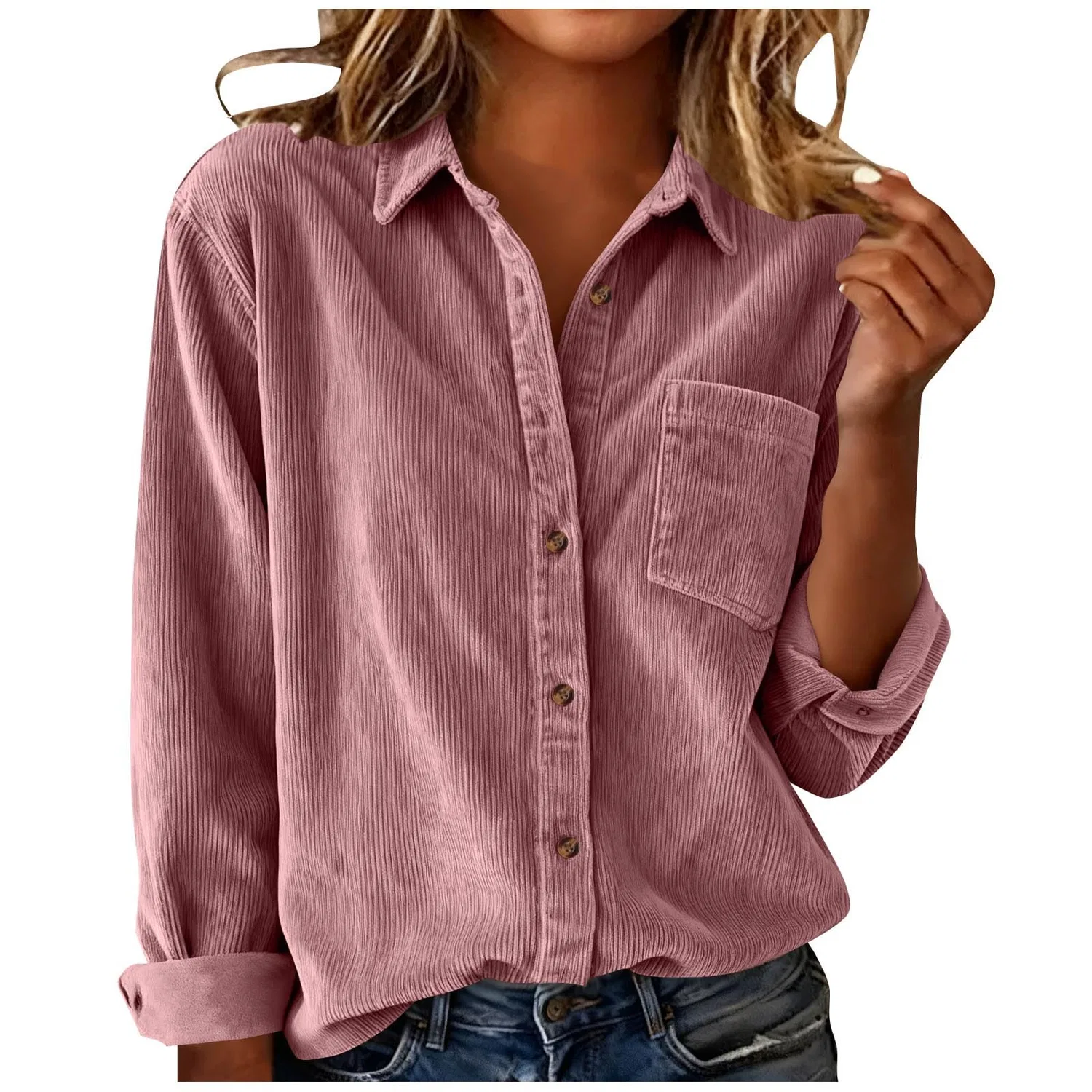 Женская куртка из вельвета в рубчик с длинным рукавом, Rosa 1